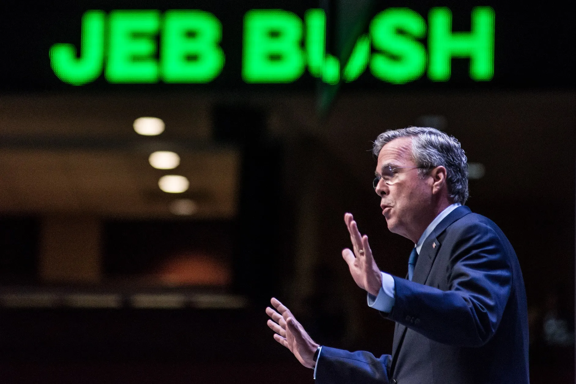 Former Florida Governor Jeb Bush speaks to voters at the Heritage Action Presidential Candidate Forum on Sept. 18, 2015, in Greenville, South Carolina.
