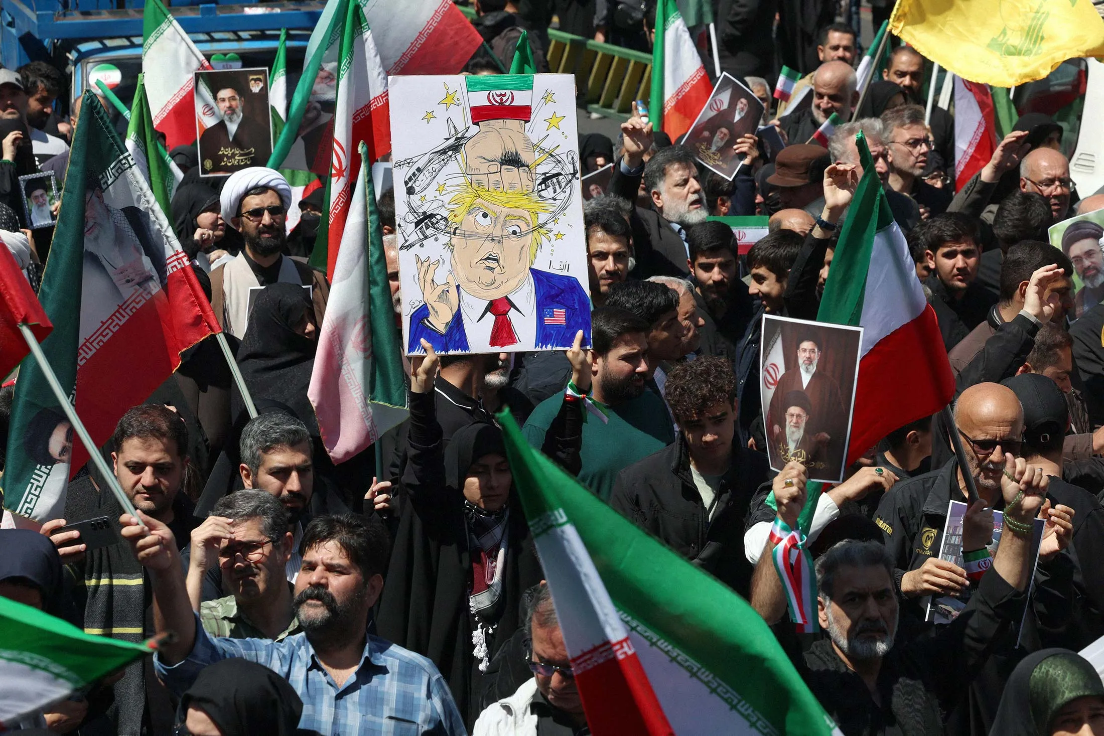 A rally in Tehran to commemorate Iran’s slain supreme leader, Ayatollah Ali Khamenei.