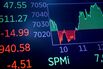 An S&P 500 chart on the floor of the New York Stock Exchange.