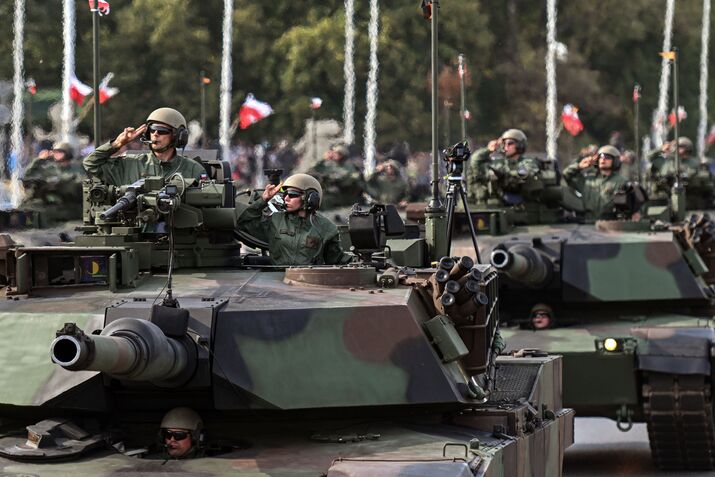 A military parade celebrating Armed Forces Day in Warsaw in 2024.