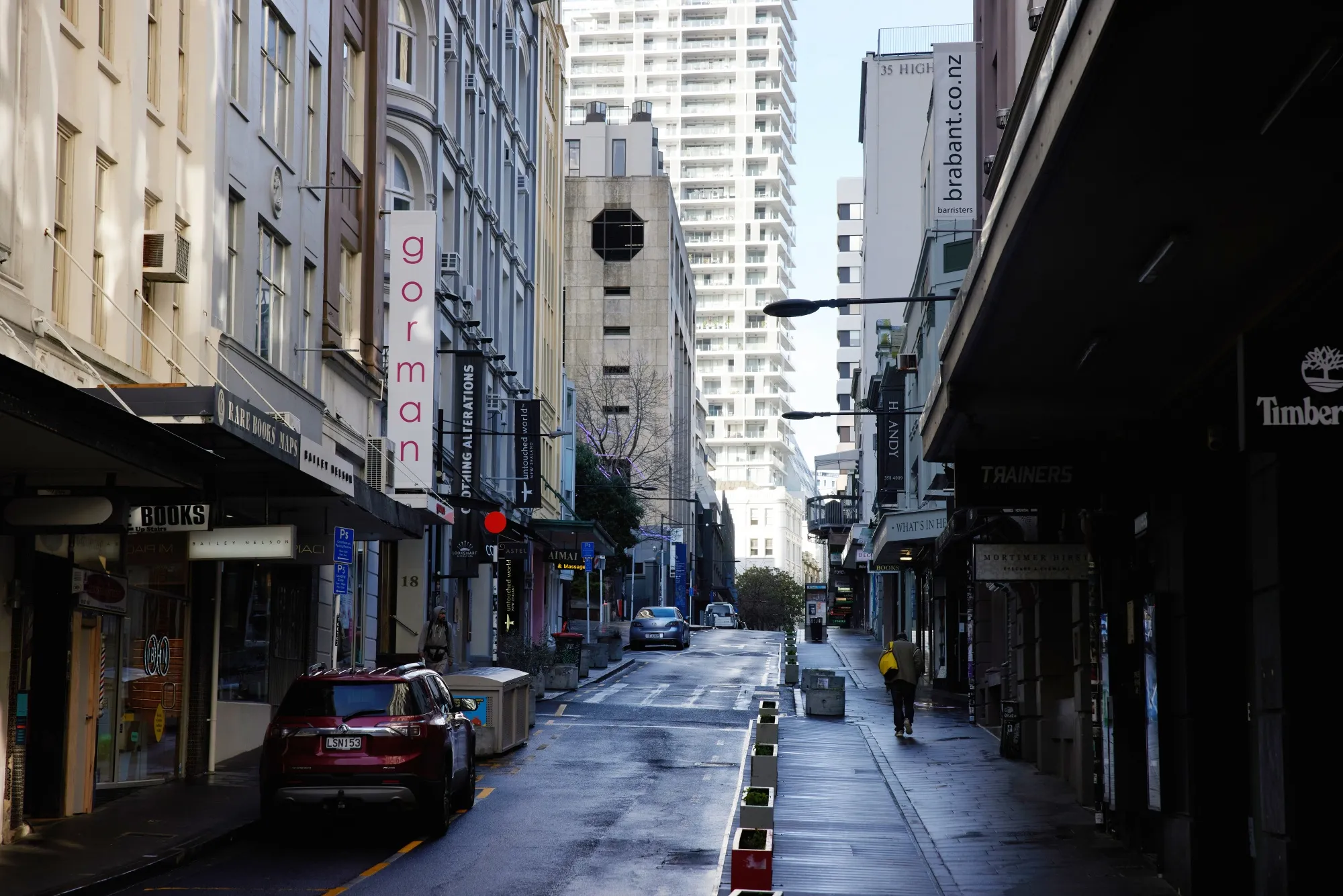 A near-empty street in Auckland on Aug. 18.
