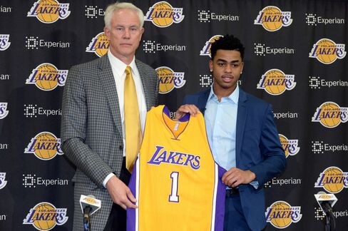 Lakers GM Mitch Kupchak & D'Angelo Russell