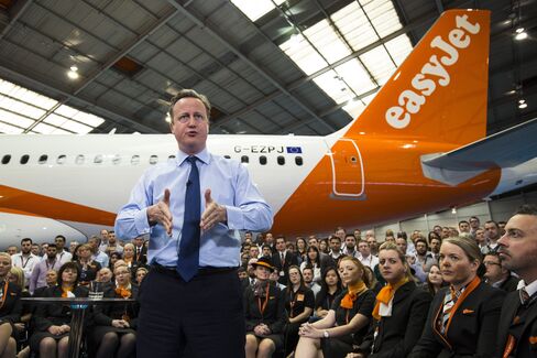 Cameron speaks at EasyJet on May 24.