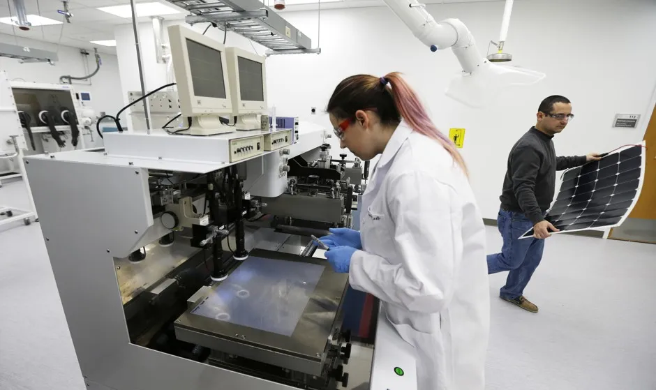 A Ph.D student at the University of Washington working on a machine that prints solar cells.