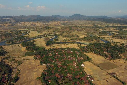Cipaku village and rice fields in West Java.