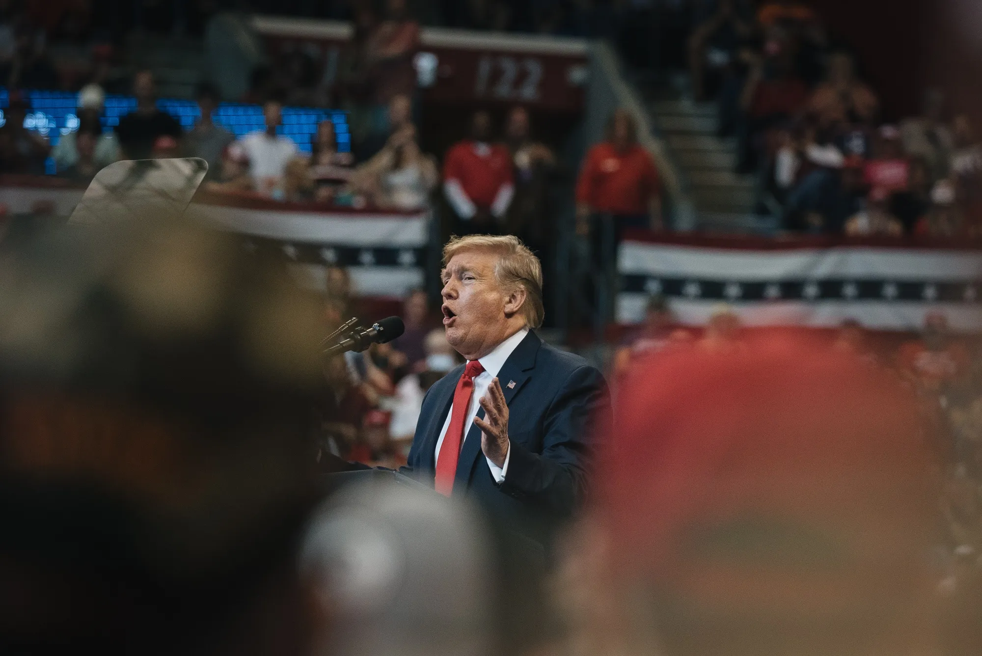 Donald Trump speaks during a 'Homecoming' rally in Sunrise, Florida.