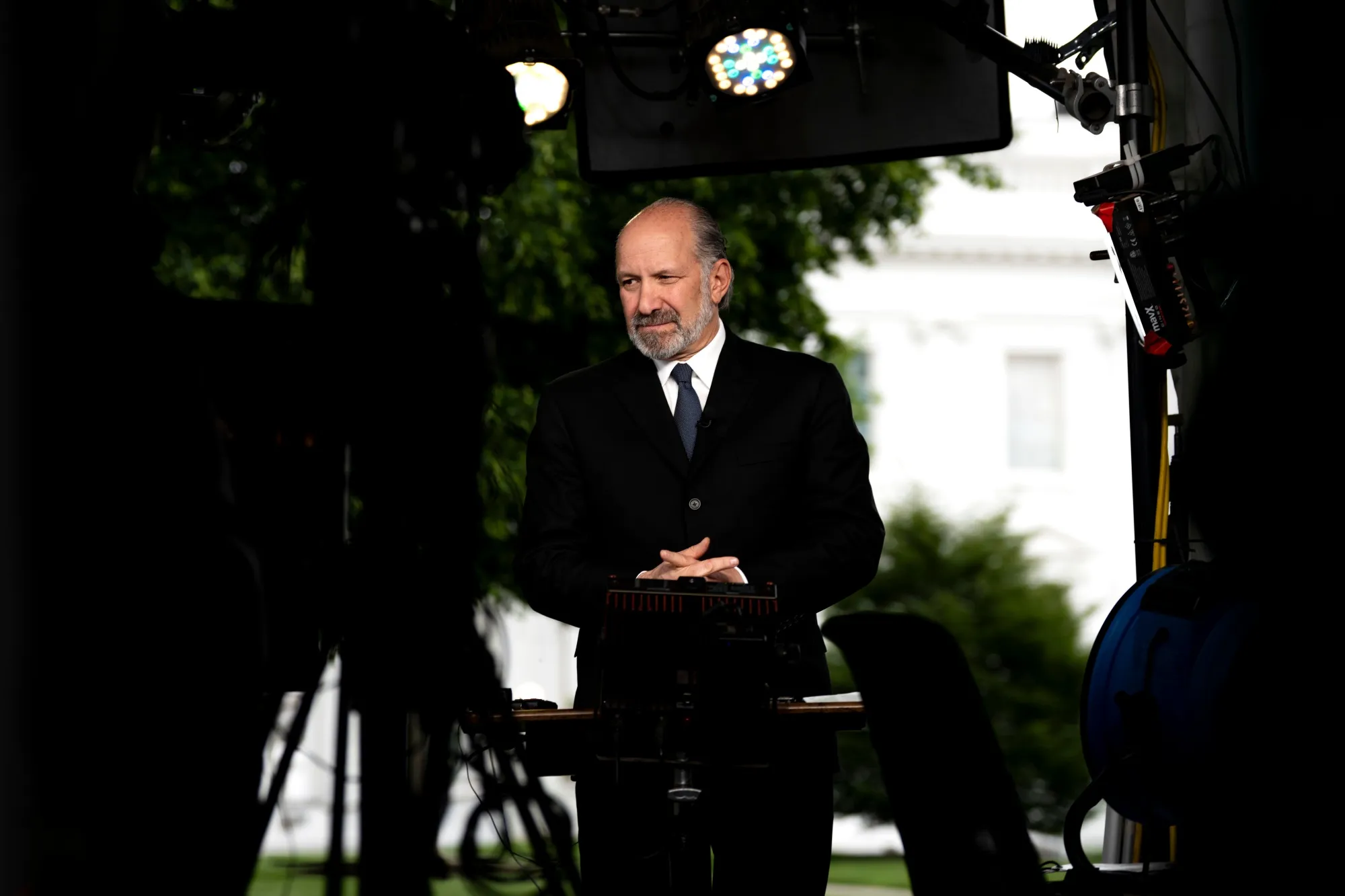 Howard Lutnick outside the White House in Washington, DC, on May 8.