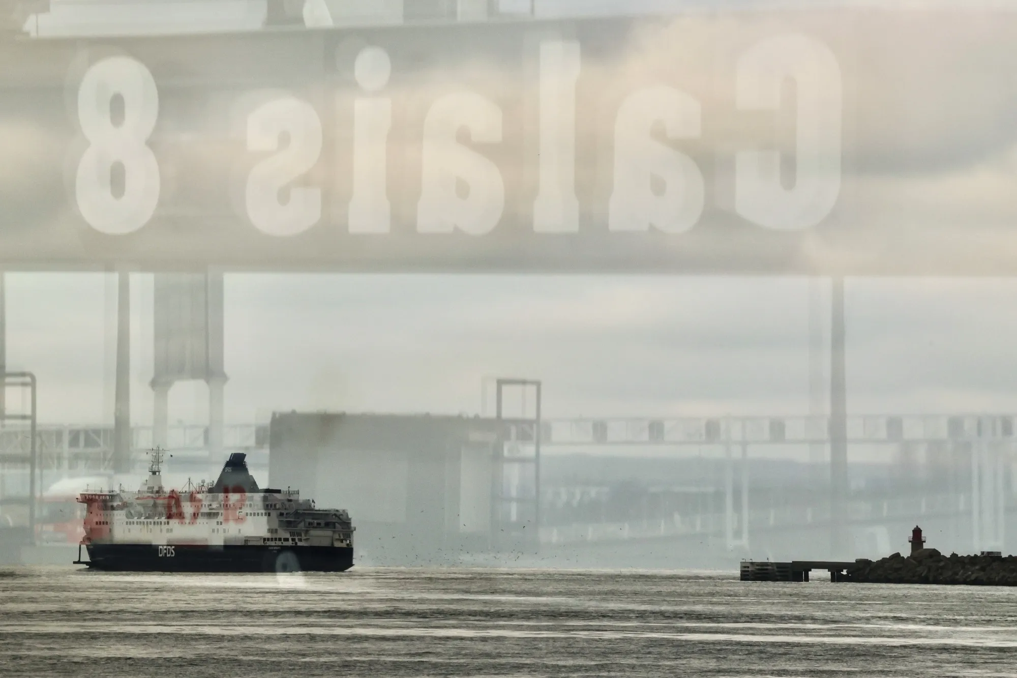 The Calais Seaways passenger and ro-ro cargo ship sails towards the Port of Dover in the&nbsp;U.K.