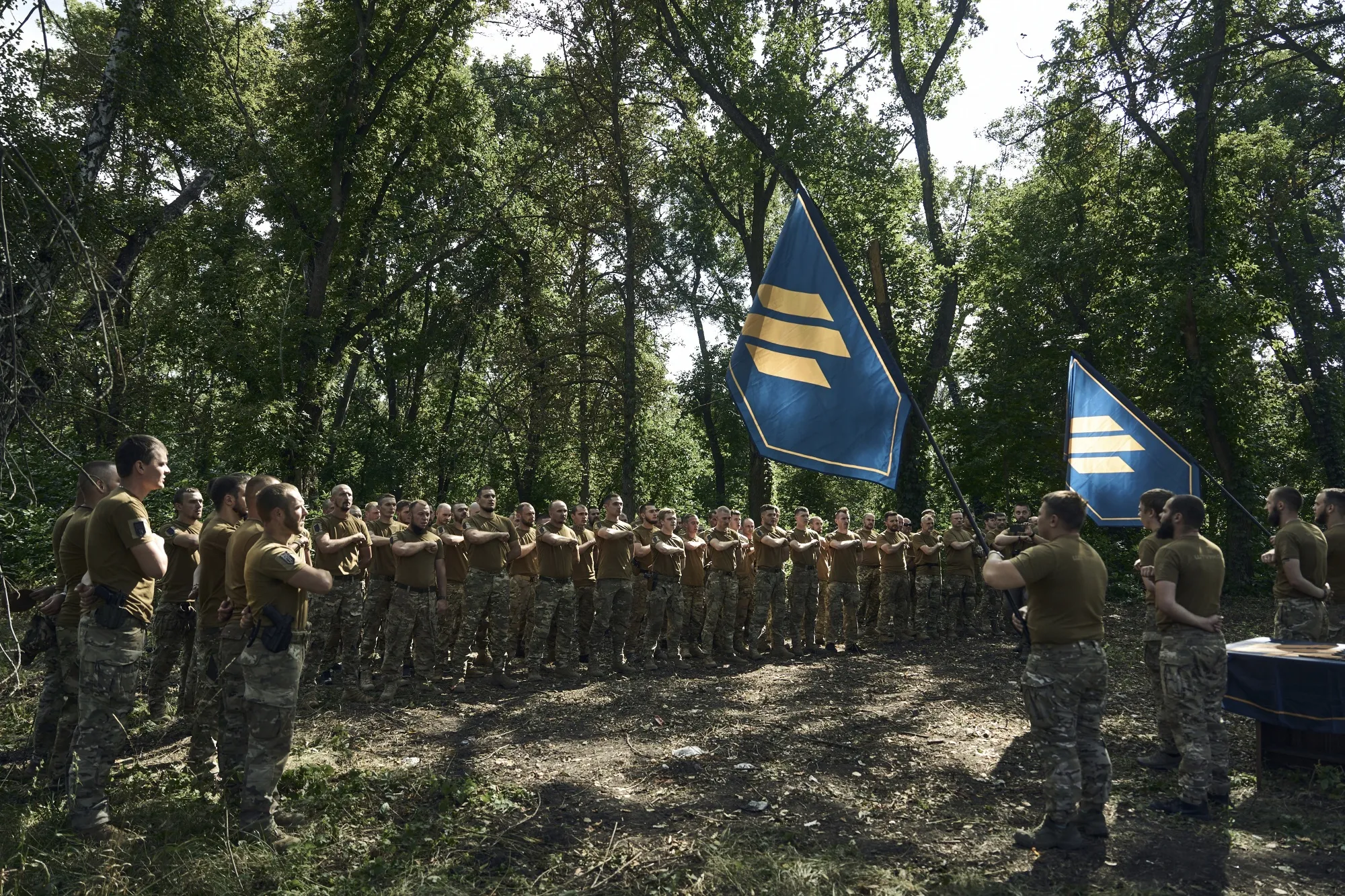 Soldiers of Ukraine's 3rd Separate Assault Brigade near Bakhmut, Ukraine, on Sept. 3,