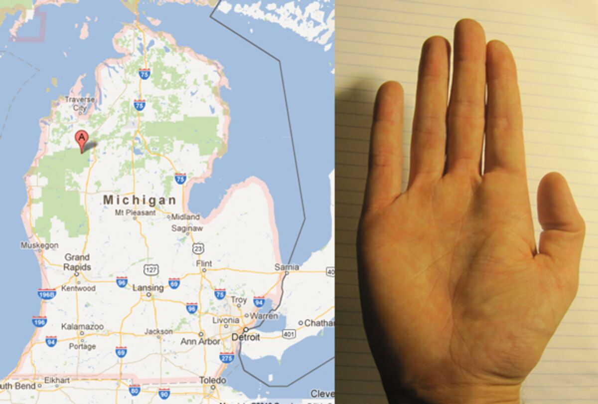Map Of Michigan Thumb Area Your Body Is A Wondermap - Bloomberg