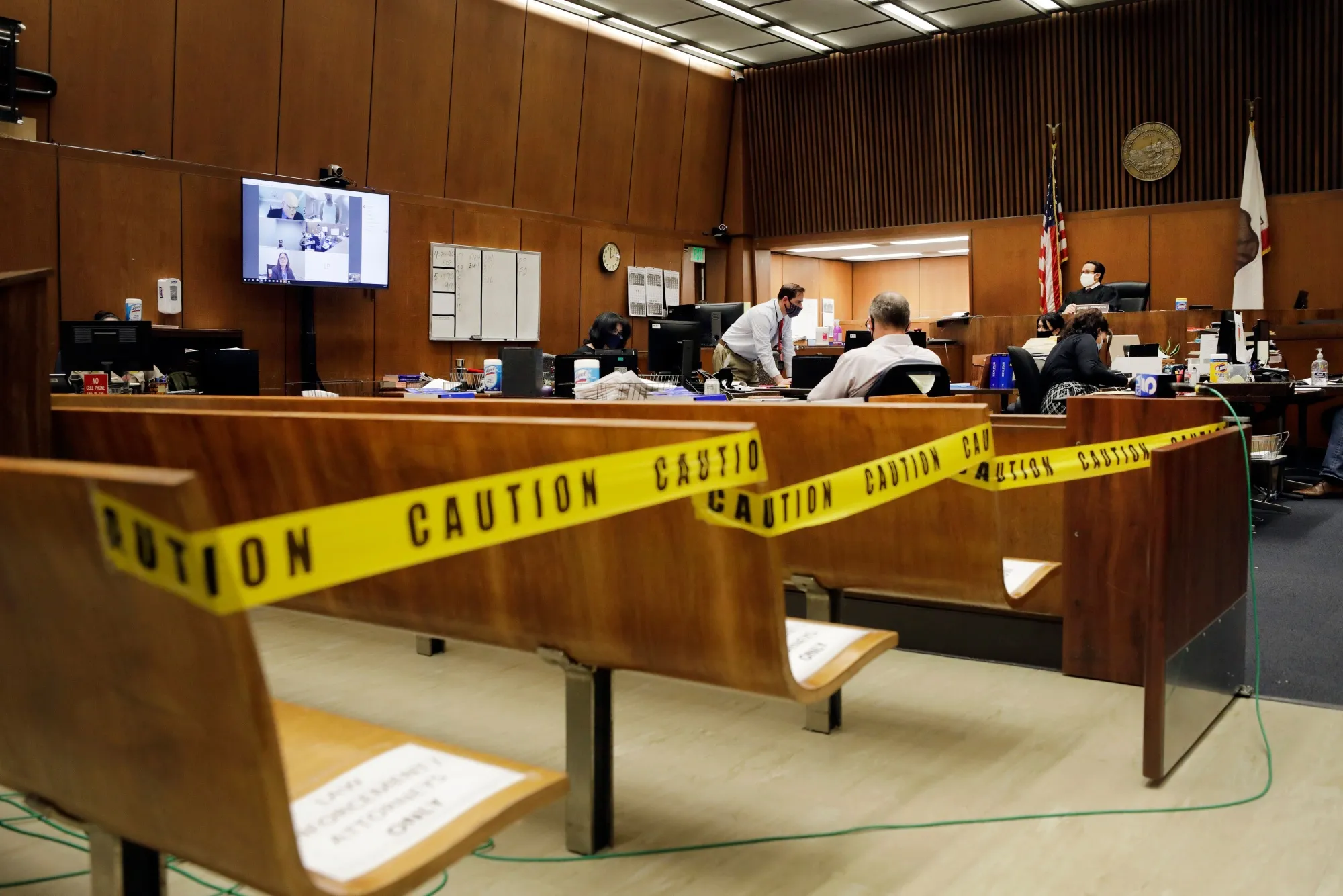 Courtroom in Los Angeles, California, in April.