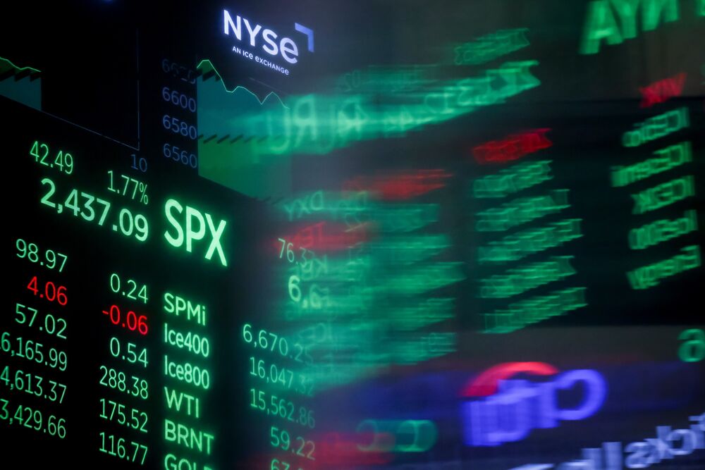 Market information displayed on the floor of the New York Stock Exchange, Oct. 13, 2025.&nbsp;