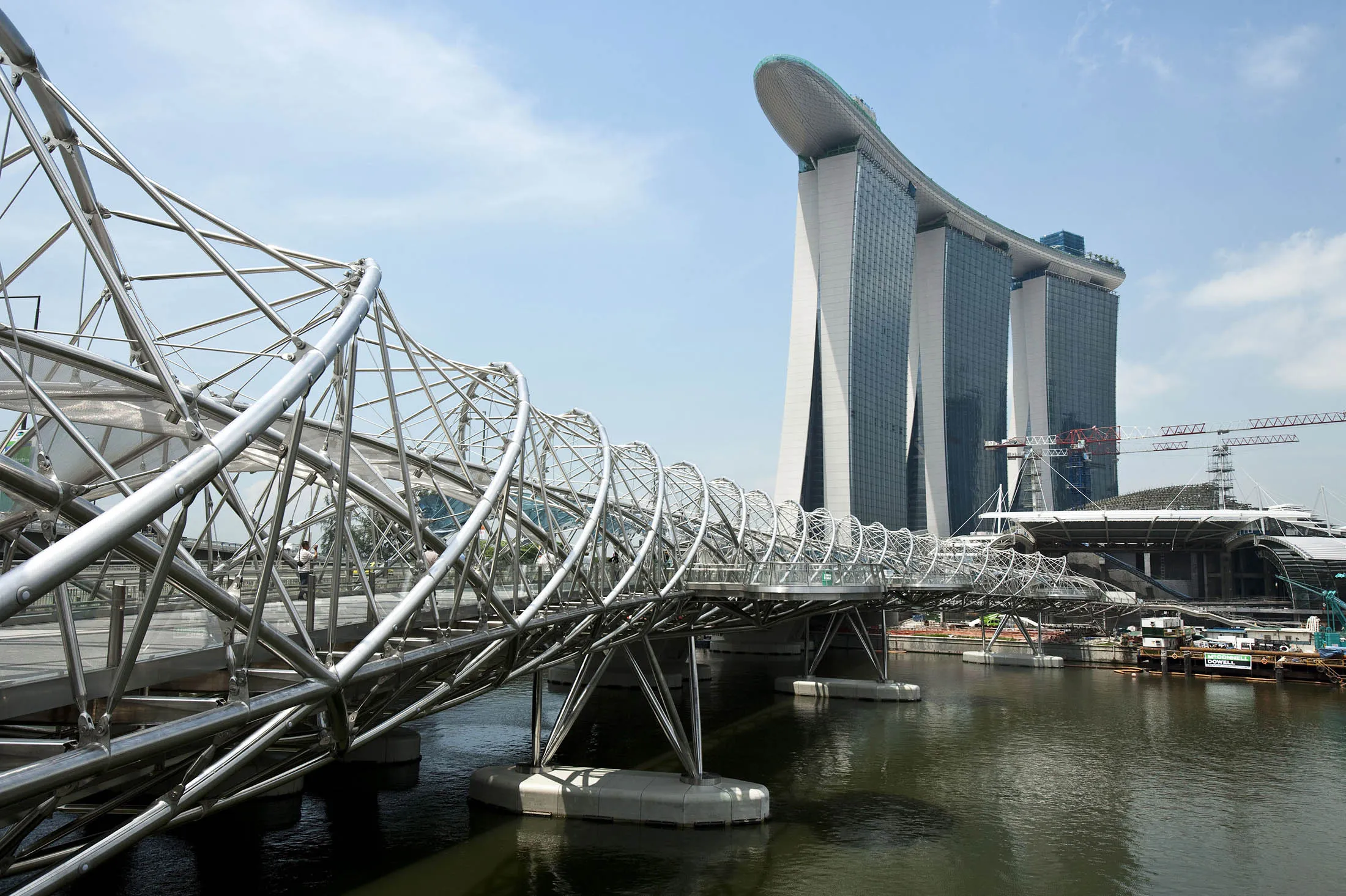 A general view of the partially completed site of the Las Vegas Sands Corp.'s Marina Bay Sands resort in Singapore, on Tuesday, Apr. 27, 2010.
