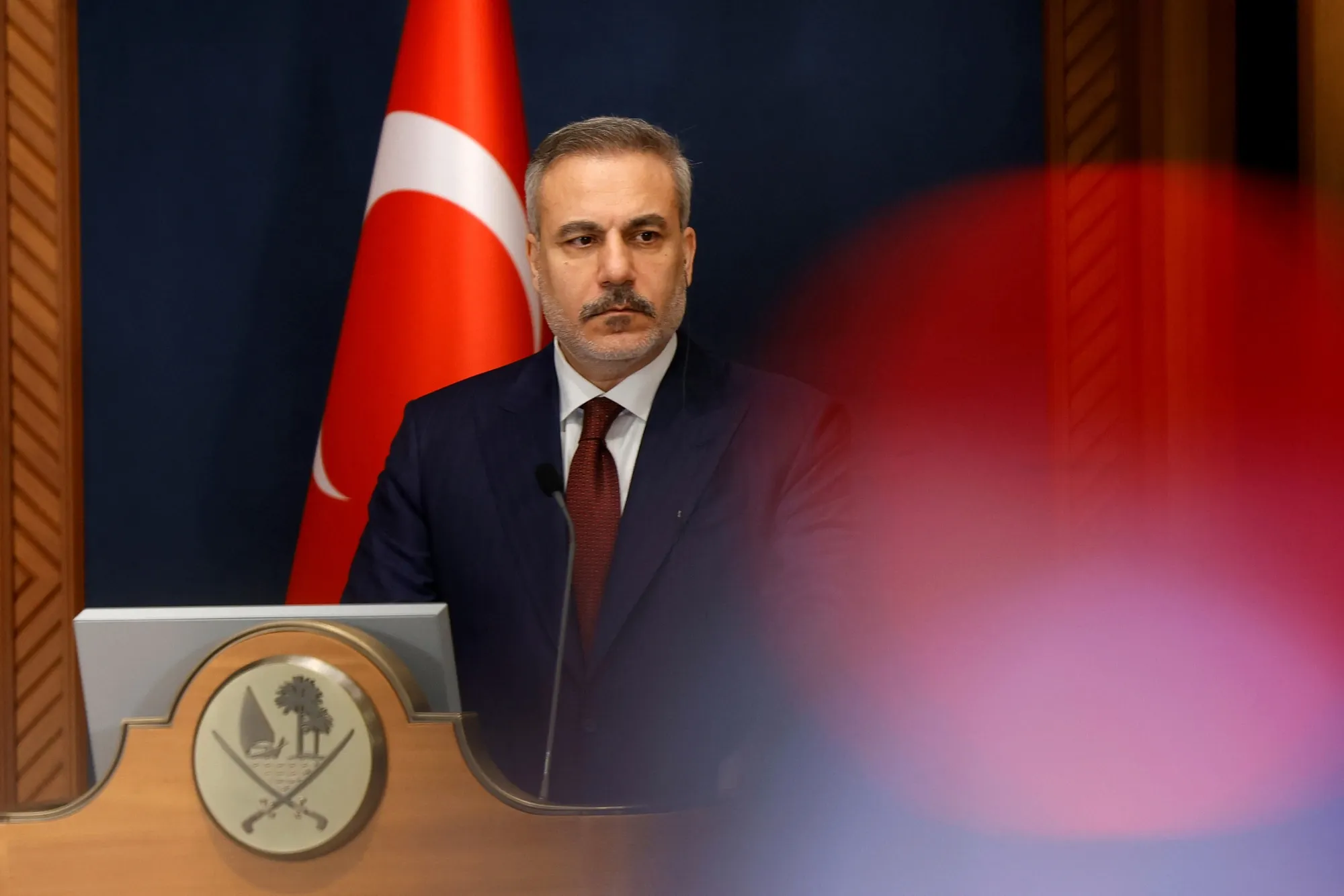 Turkey's Foreign Minister Hakan Fidan in Doha in March.&nbsp;