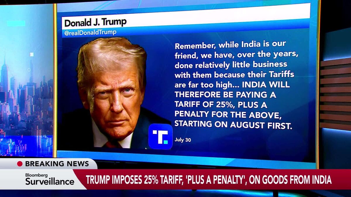 ⚫️ BLOOMBERG: Trump annuncia dazio del 25% sulle importazioni dall'India a partire dal 1° agosto