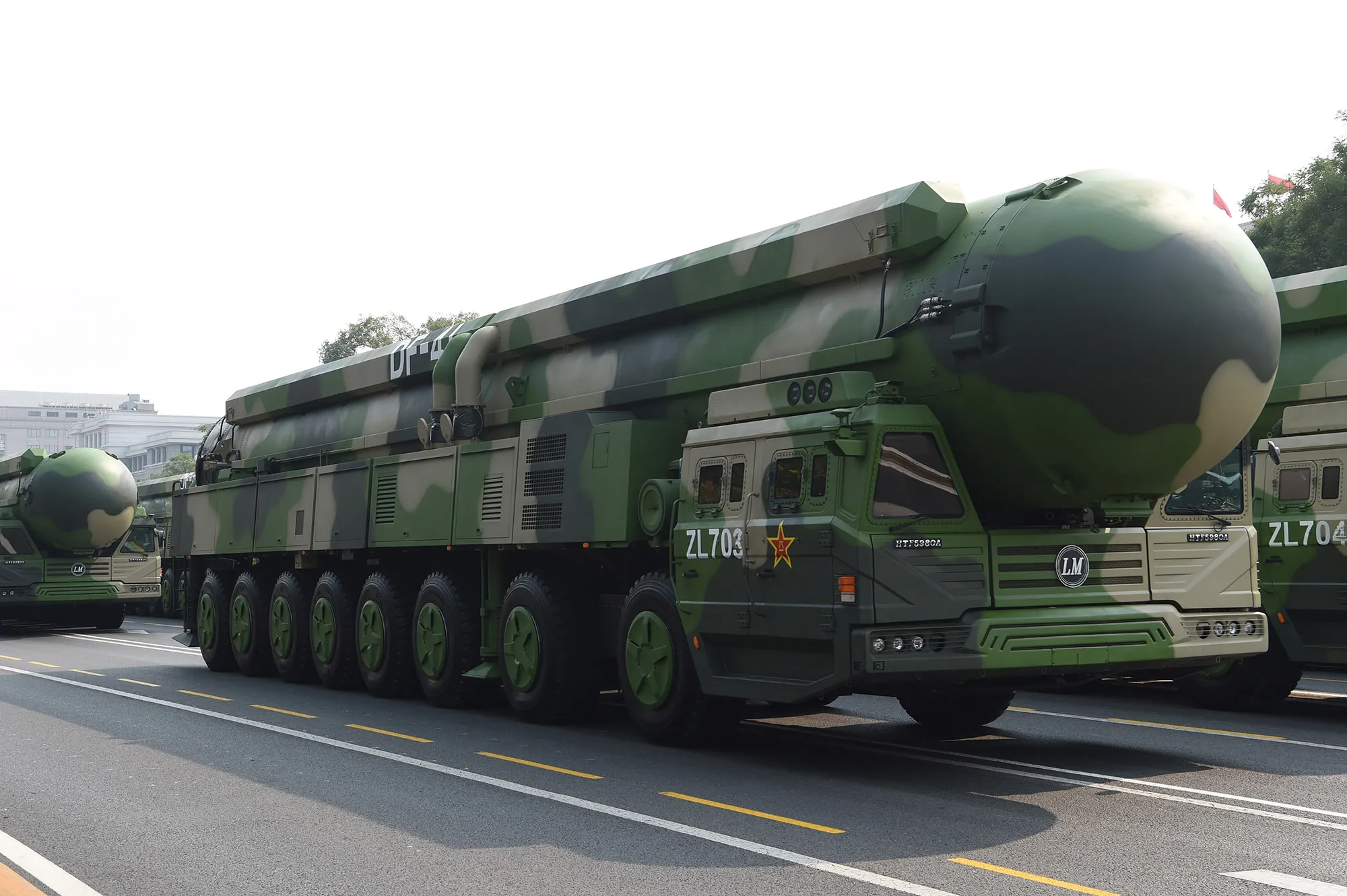 A formation of Dongfeng-41 nuclear missiles takes part in a military parade celebrating the 70th anniversary of the founding of the People's Republic of China in Beijing, 2019.