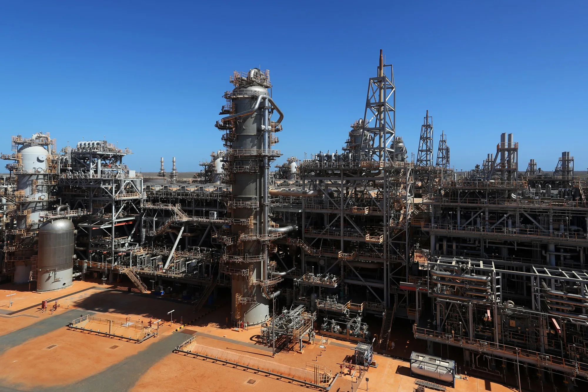 Chevron's Gorgon LNG facility on Barrow Island, Australia.