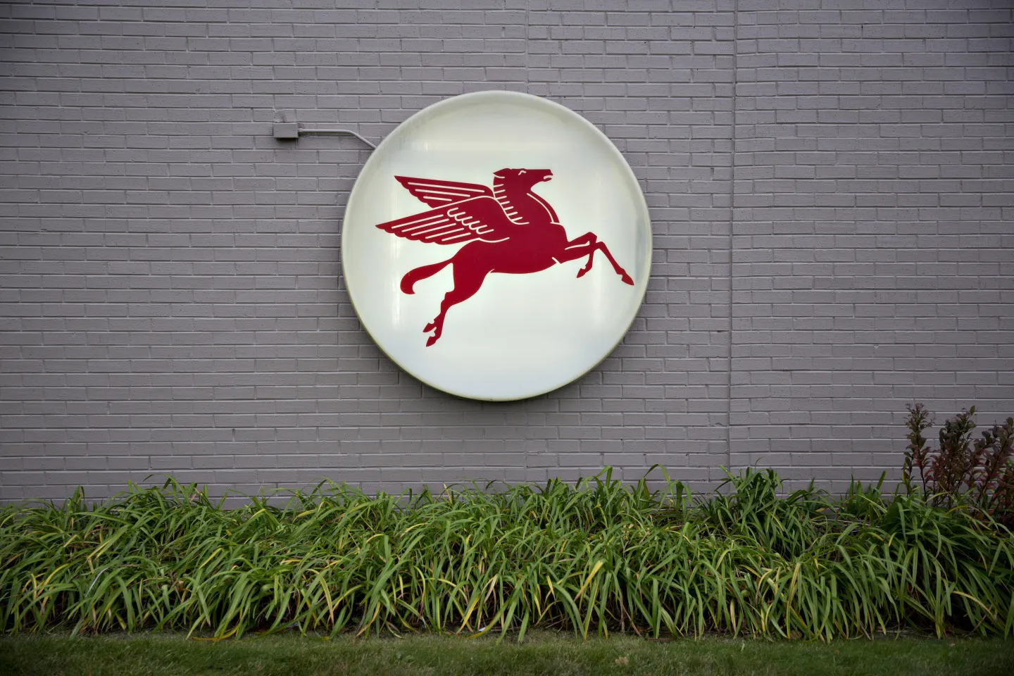 The pegasus horse logo&nbsp;at an Exxon Mobil Corp. gas station in Cherry Valley, Illinois, US.
