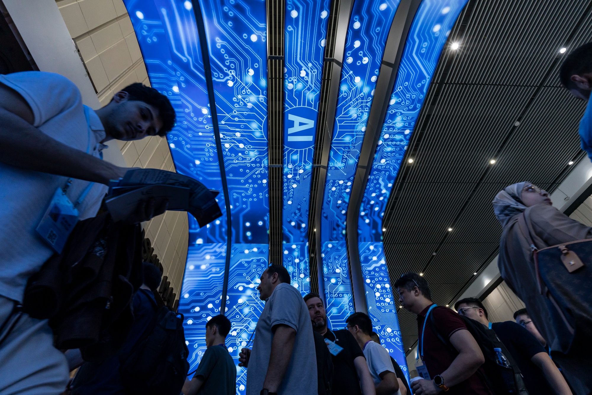AI signage at the Canton Fair in Guangzhou, in April.