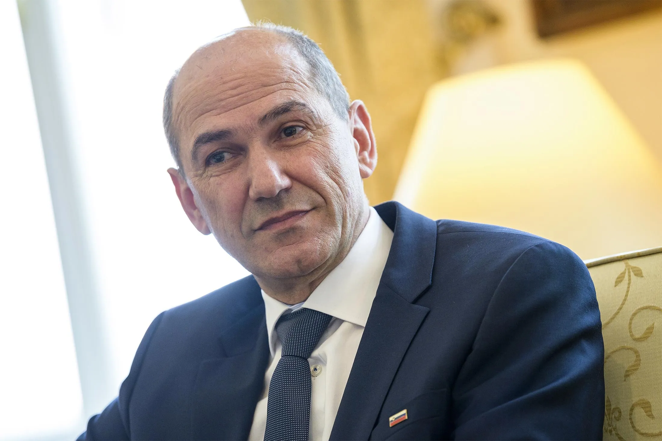 Janez Jansa looks on during a meeting with the Slovenian President to discuss the formation of a coalition in Ljubljana, Slovenia, on June 7, 2018.