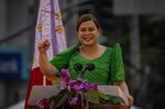 Sara Duterte speaks to supporters after taking her oath as the next Vice President, on June 19.