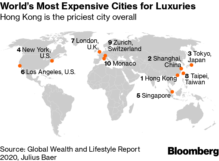 Mapped: The 10 Most Expensive Cities in the World