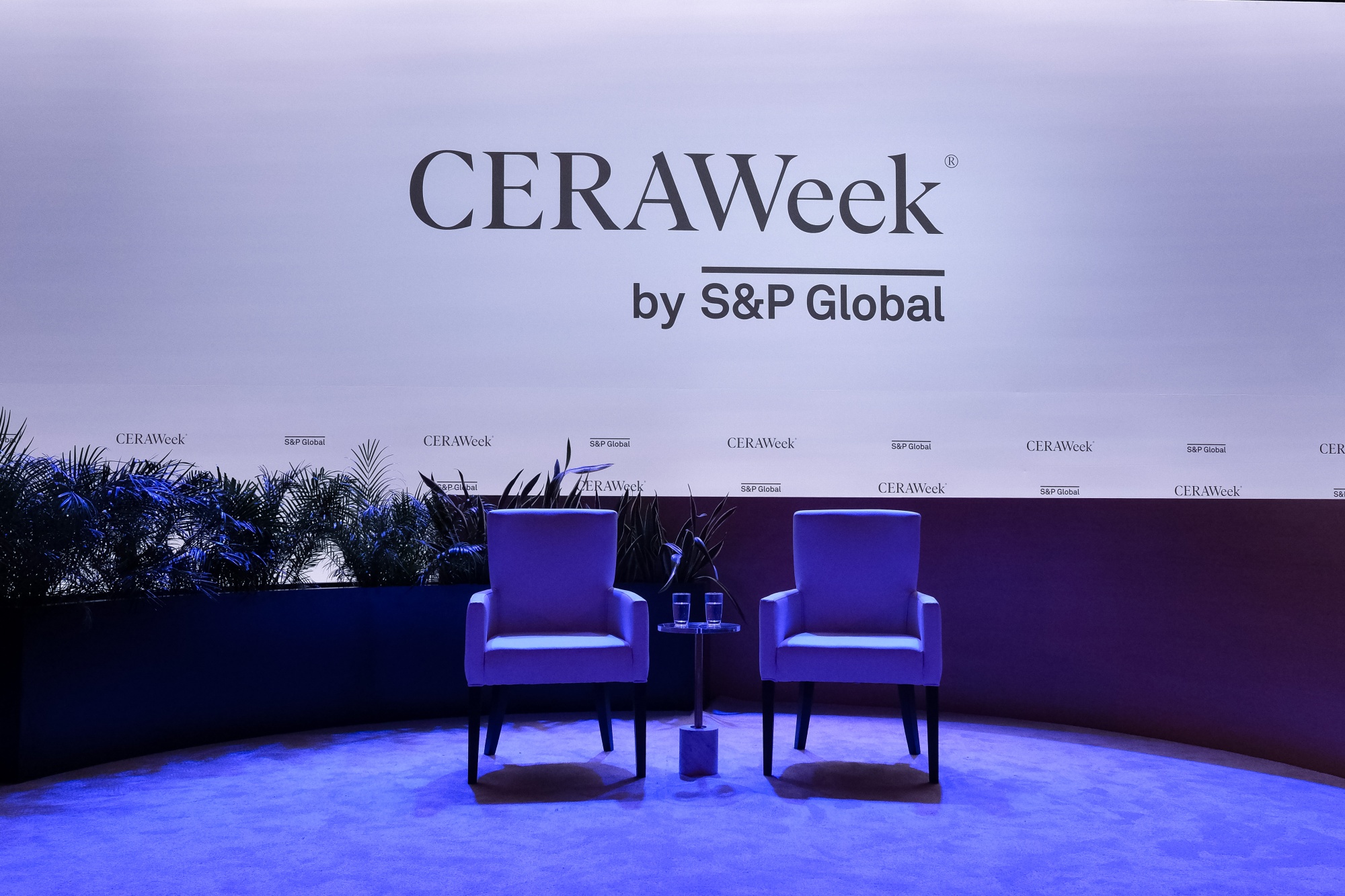 Signage at the CERAWeek by S&amp;P Global conference in Houston on March 23.