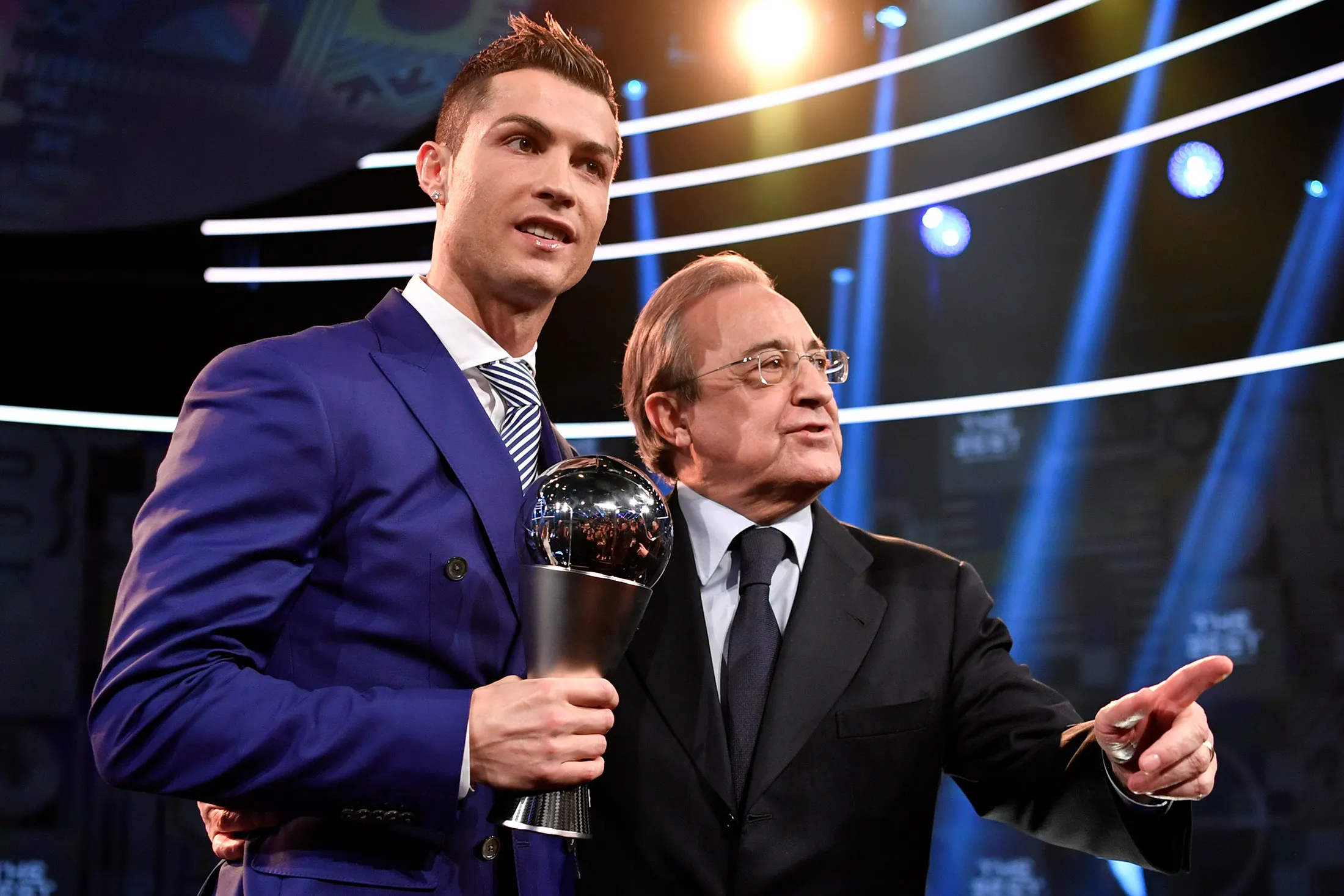 Florentino Perez, right, with Real Madrid’s Christiano Ronaldo. 