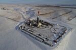 A drilling rig in the Bakken Formation of North Dakota.