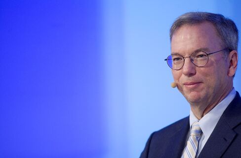 Eric Schmidt, chief executive officer of Google Inc.