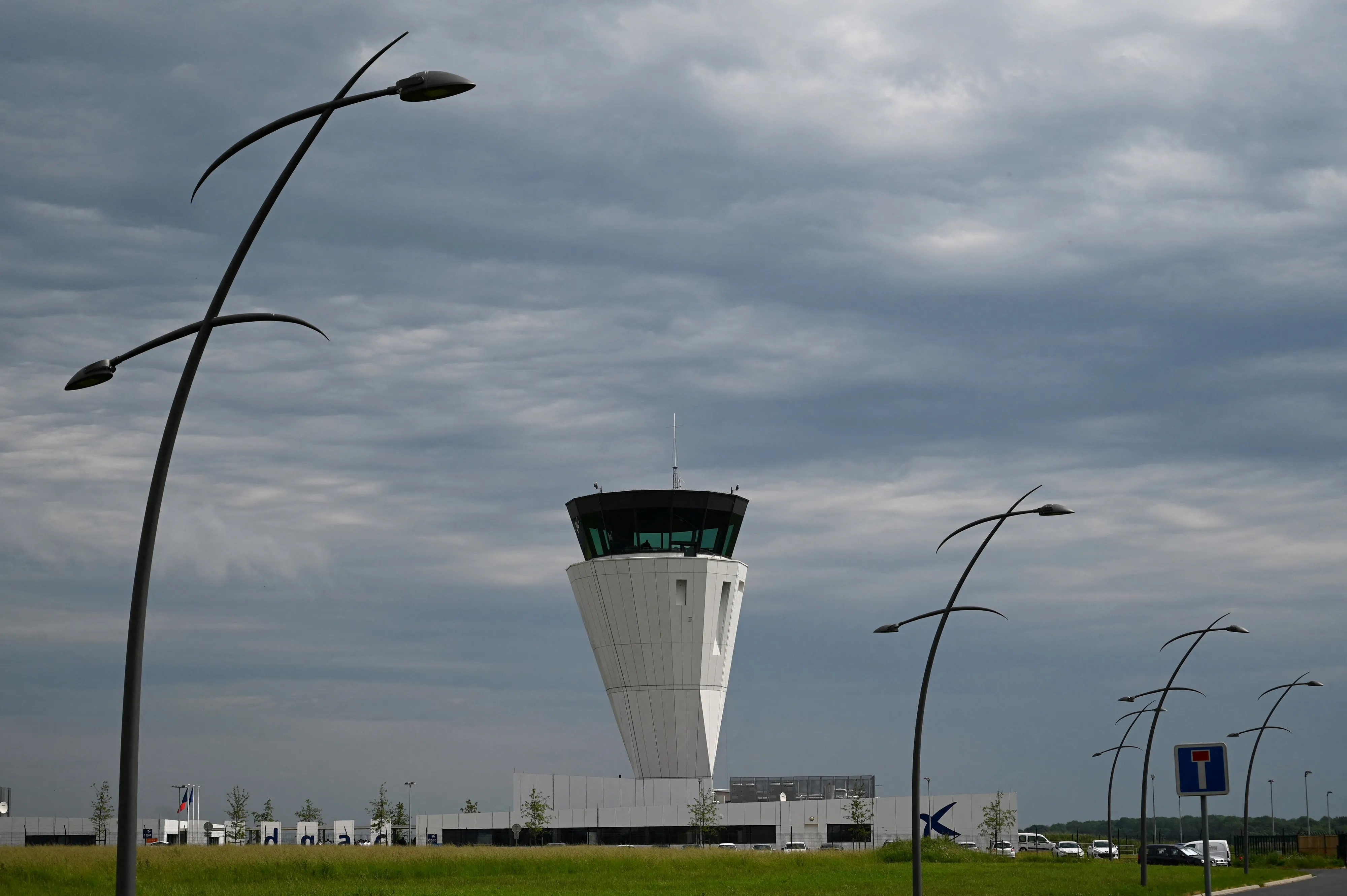 The control tower at Beauvais airport, northern Paris.