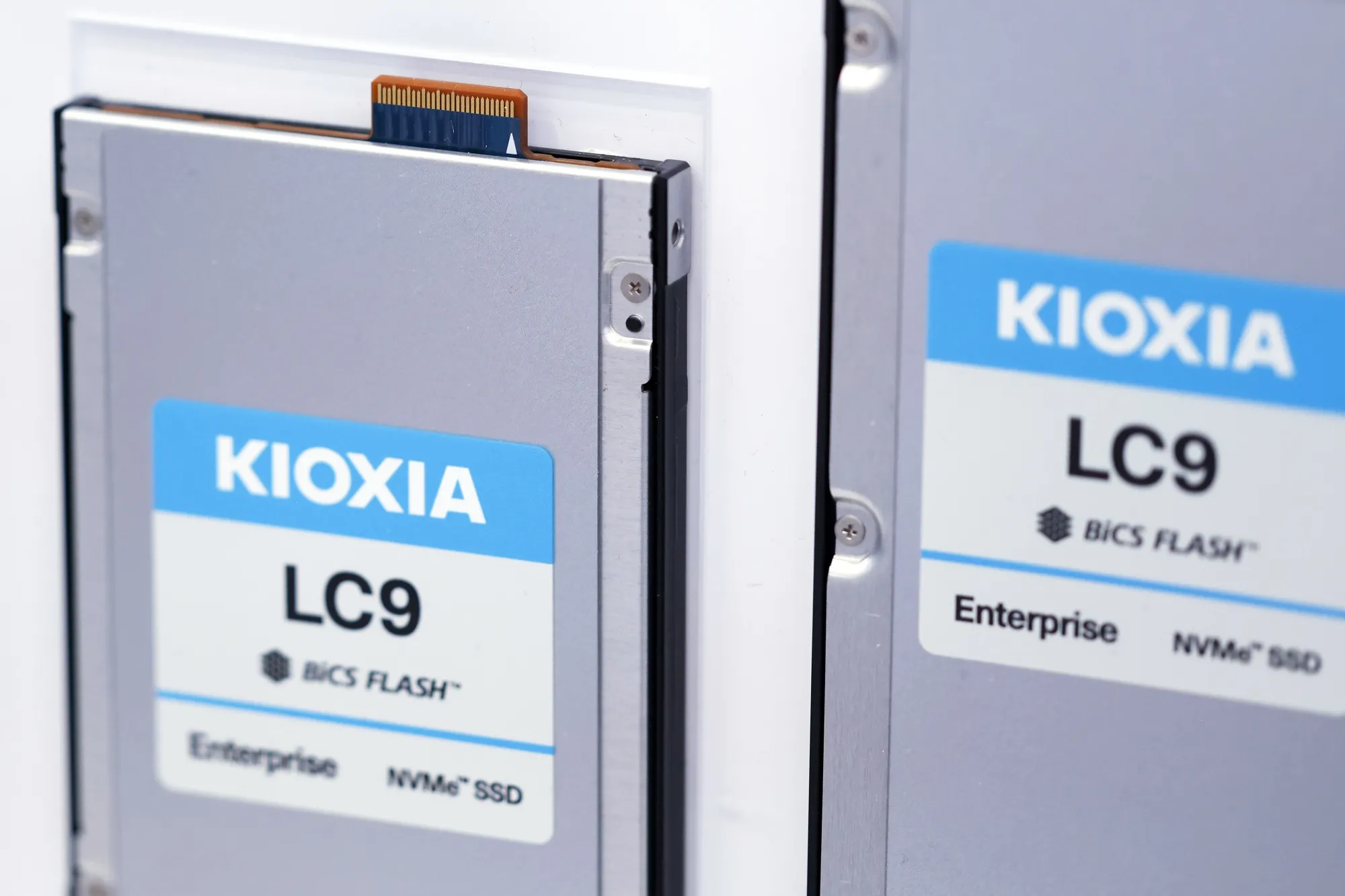 A Kioxia Corp. LC9 Series enterprise solid-state drives.