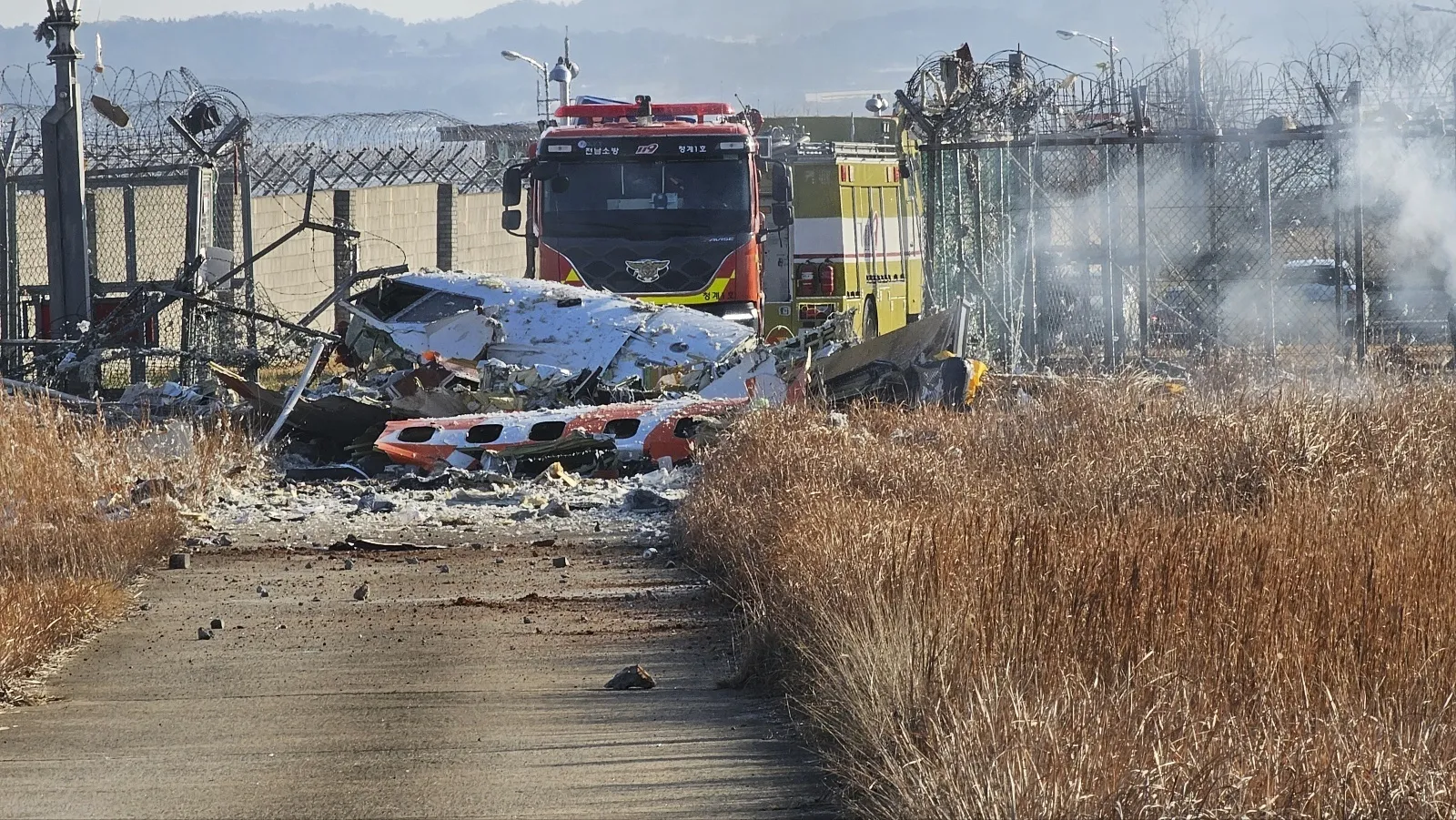 The crash site at Muan International Airport in South Korea on Dec. 29.