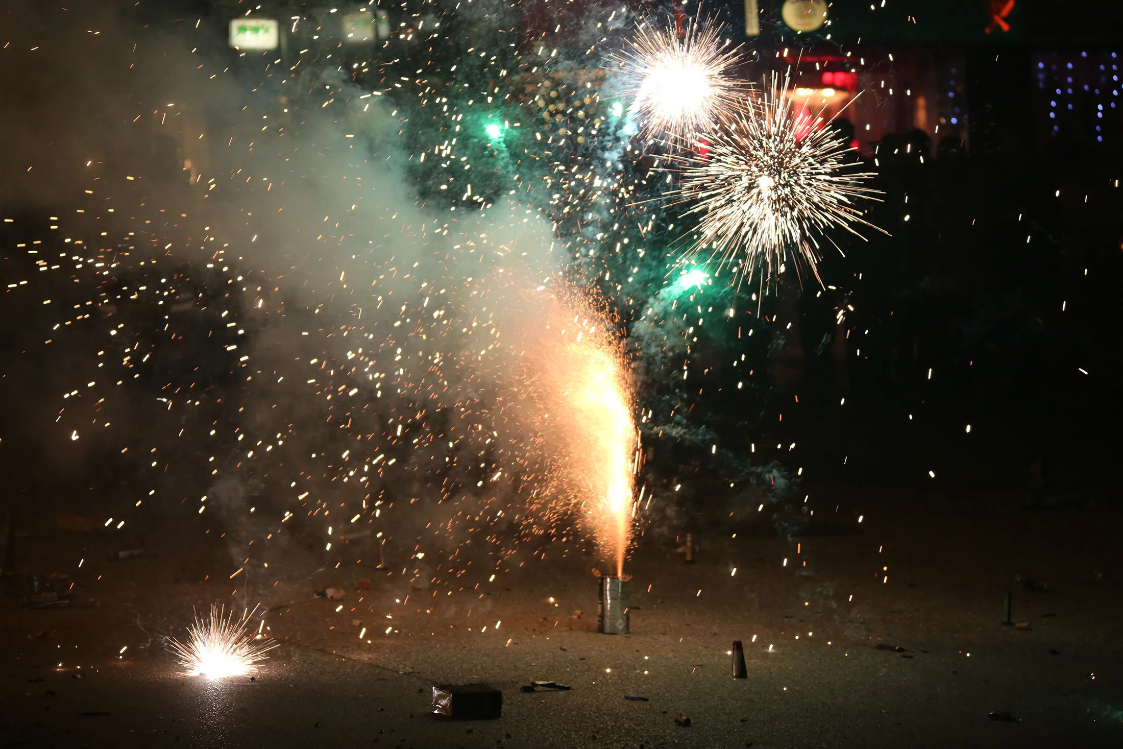 Fireworks in the streets of Munich, Germany, on Jan. 1, 2018.