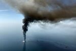 The Deepwater Horizon oil rig burns in the Gulf of Mexico oApril 21, 2010