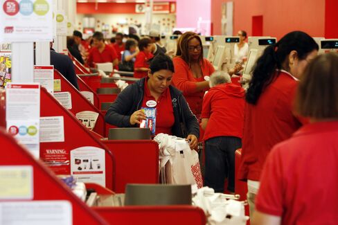 Customers Pay for Goods at a Target Corp. Store