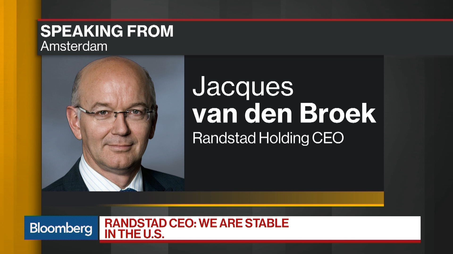 Watch Randstad Holding CEO Says Europe Leading the Way - Bloomberg