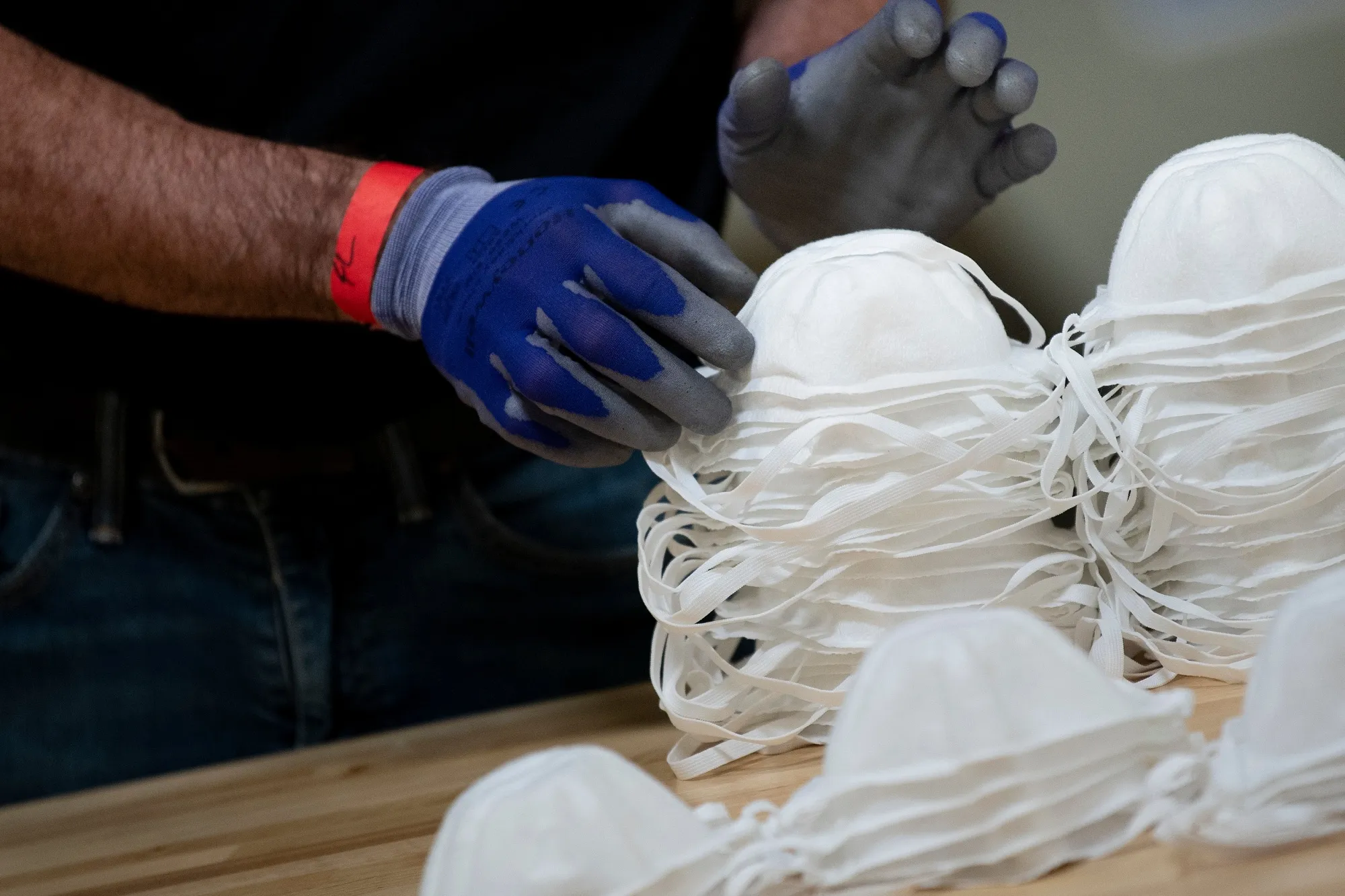 A worker at a Honeywell International Inc. factory producing N95 masks in Phoenix, Arizona.