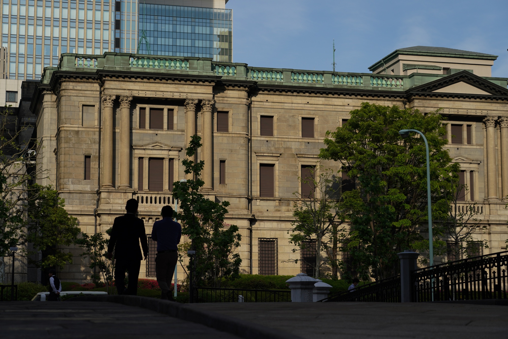 Outside the Bank of Japan (BOJ) headquarters in Tokyo.