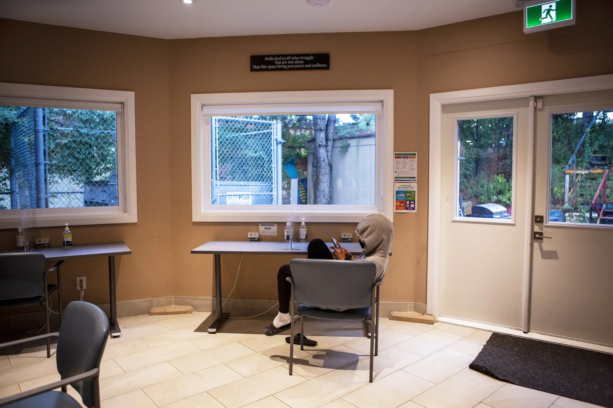 The homework room at the Horizons for Youth shelter.