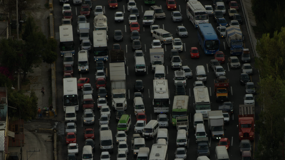 Traffic in Mexico City, where monster mega-commutes are a grim fact of life. 