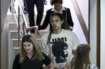 Brittney Griner, center,&nbsp;arrives to a hearing at the Khimki Court&nbsp;outside Moscow, on July 1.