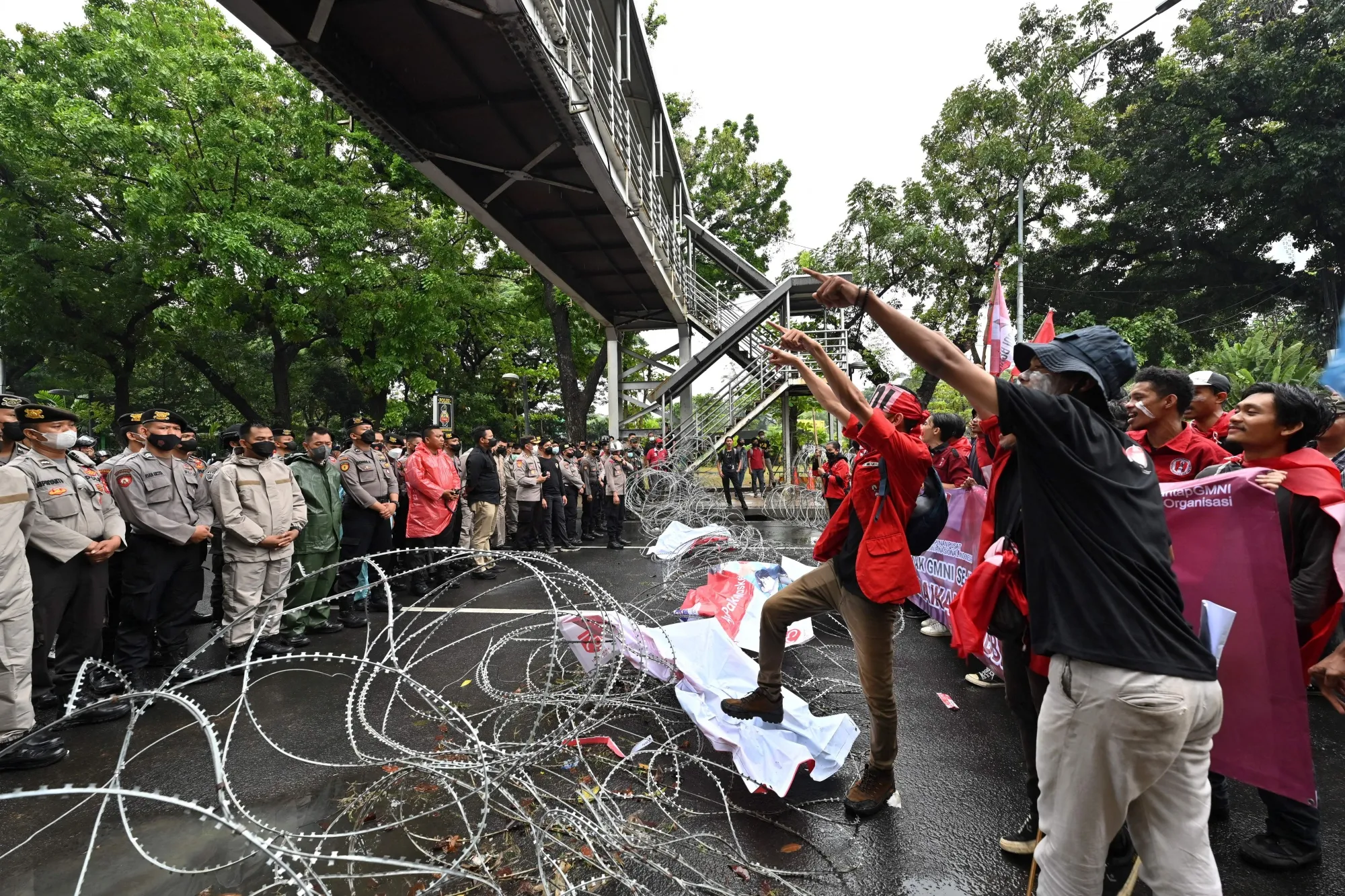 A protest against gasoline price hike in Jakarta on Sept. 8.