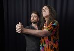 Daniel Radcliffe, left, and &quot;Weird Al&quot; Yankovic strike a pose for a portrait at the Bisha Hotel, during the Toronto International Film Festival, Thursday, Sept. 8, 2022, in Toronto. Radcliffe plays Yankovic in the film &quot;Weird: The Al Yankovic Story.&quot; (AP Photo/Chris Pizzello)