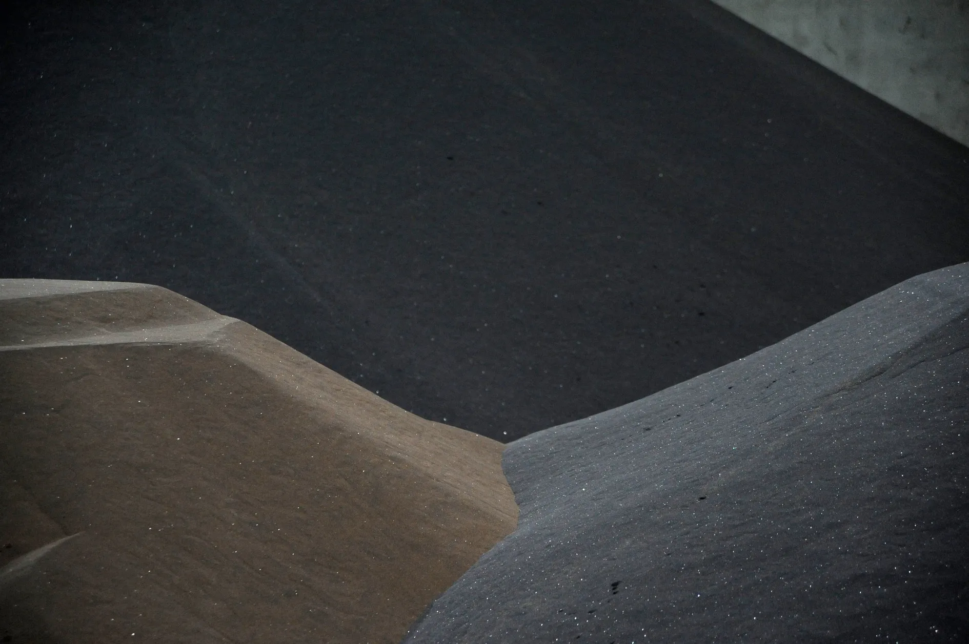 Piles of mineral containing titanium.