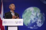Former U.S. President Barack Obama speaks&nbsp;at the COP26 climate summit in Glasgow, Scotland, on Nov. 8.