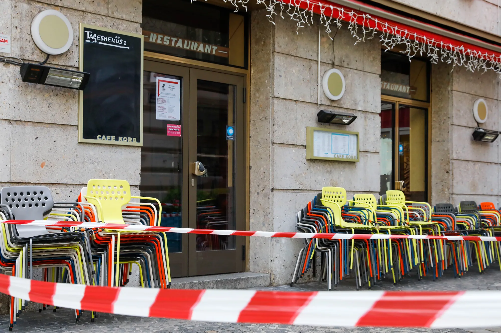 A closed restaurant in Vienna, on Nov. 30.&nbsp;