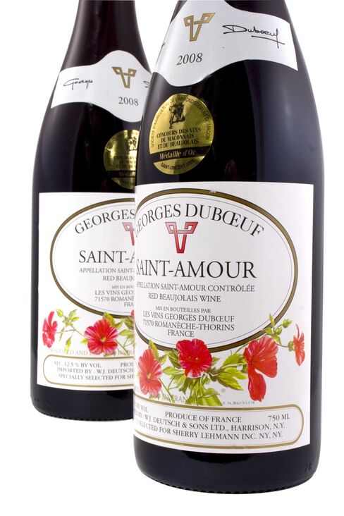 A bottle of Georges DuBoeuf St. Amour