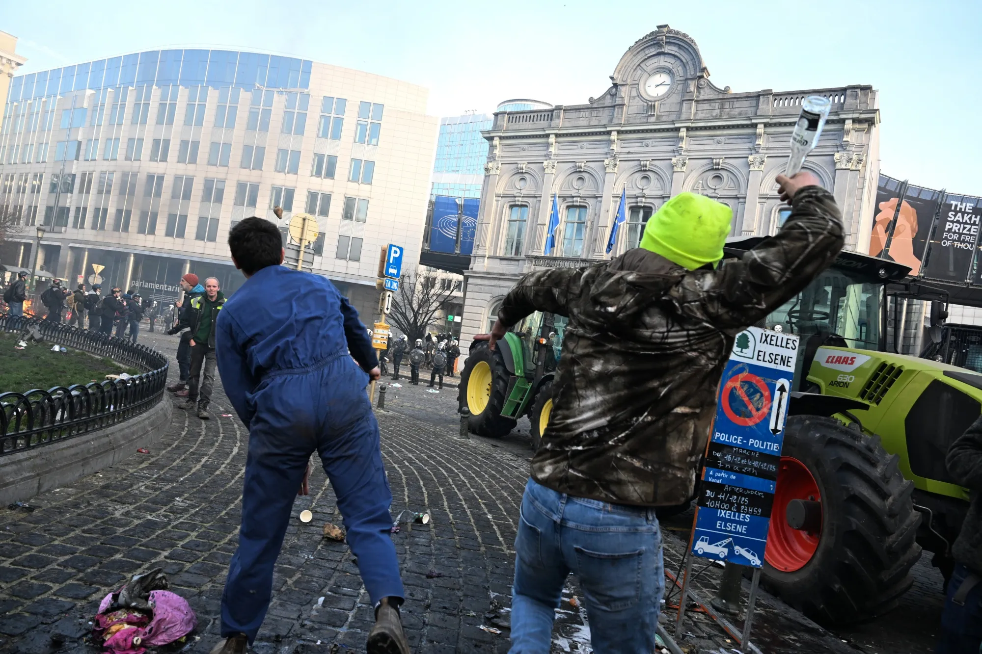 Farmers protest the Mercosur deal in Brussels.