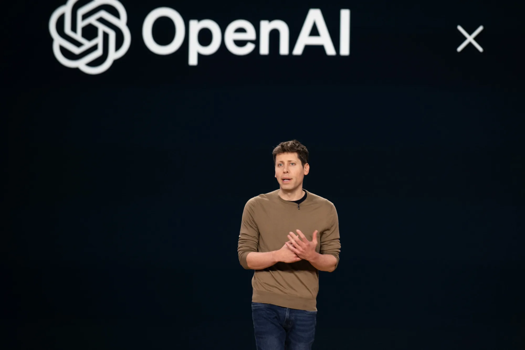 Sam Altman, chief executive officer of OpenAI, speaks at the Microsoft Build event in May.